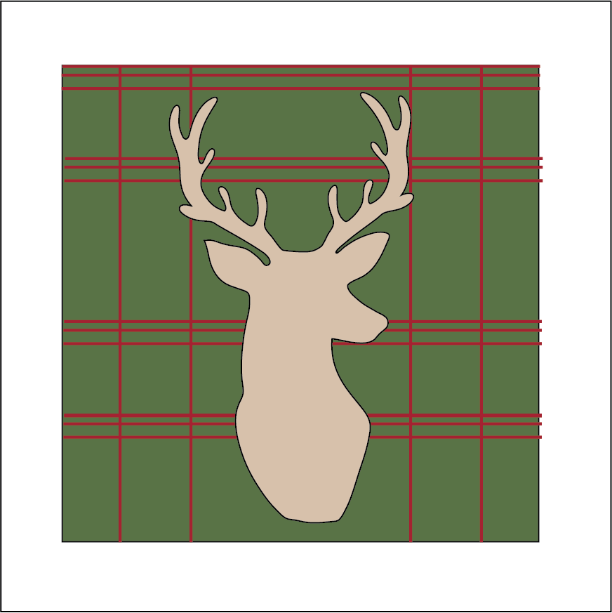 OL5261 - MDF Ladder Insert Tile - Stag Head - Olifantjie - Wooden - MDF - Lasercut - Blank - Craft - Kit - Mixed Media - UK