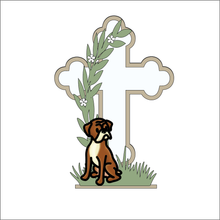 OL5000 - MDF and Acrylic Cross - Dog - Various Breeds - Freestanding or Hanging/no holes - Acrylic white, or clear or MDF Cross - Olifantjie - Wooden - MDF - Lasercut - Blank - Craft - Kit - Mixed Media - UK