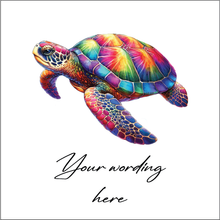 UV310 - UVDTF - DECAL ONLY - Personalised  tropical rainbow sea turtle themed - Olifantjie - Wooden - MDF - Lasercut - Blank - Craft - Kit - Mixed Media - UK