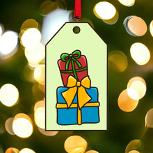 OL3637 - MDF Christmas Tag Hanging - Presents - Olifantjie - Wooden - MDF - Lasercut - Blank - Craft - Kit - Mixed Media - UK
