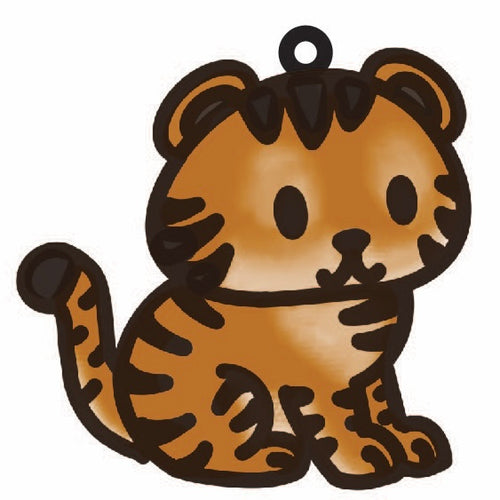 OL4497 - MDF Doodle Cute Animal Hanging - Tiger 2 - Olifantjie - Wooden - MDF - Lasercut - Blank - Craft - Kit - Mixed Media - UK