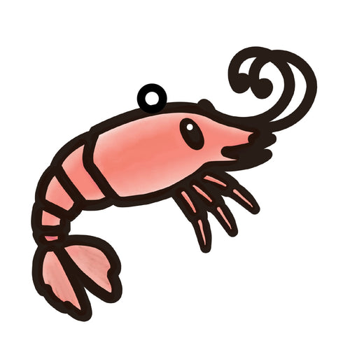 OL4617 - MDF Doodle Cute Animal Hanging Sealife  - Shrimp - Olifantjie - Wooden - MDF - Lasercut - Blank - Craft - Kit - Mixed Media - UK