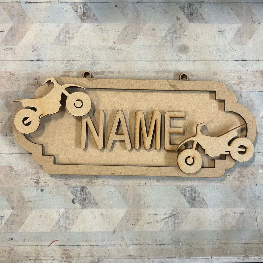 SS199 - MDF Motorcross  Personalised Street Sign - Medium (8 letters) - Olifantjie - Wooden - MDF - Lasercut - Blank - Craft - Kit - Mixed Media - UK