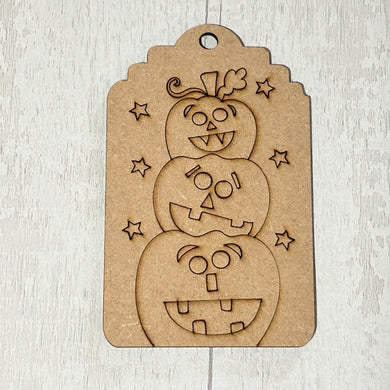 NO878 - MDF 2 Sizes  Christmas Hanging Bauble - Engraved Pumpkins
