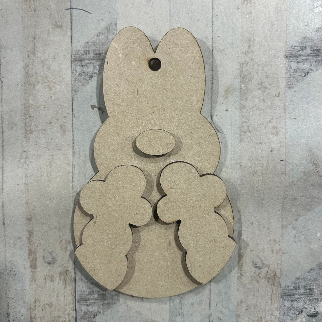 NO620 - MDF 2 Sizes Carrot Bunny Hanging - Olifantjie - Wooden - MDF - Lasercut - Blank - Craft - Kit - Mixed Media - UK