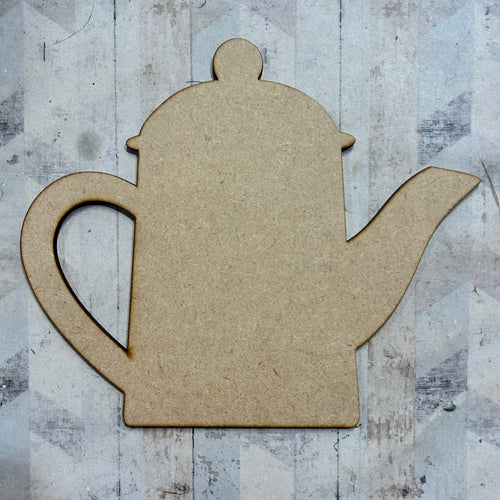 PL081 - MDF Blank Plaque - Optional Hanging - Coffee / Tea Pot - Olifantjie - Wooden - MDF - Lasercut - Blank - Craft - Kit - Mixed Media - UK