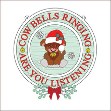 OL3728 - MDF Christmas Cute Highland Cow Circular Plaque - Olifantjie - Wooden - MDF - Lasercut - Blank - Craft - Kit - Mixed Media - UK