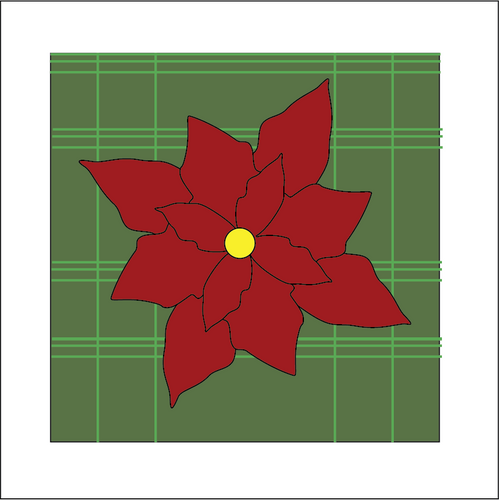 OL5262 - MDF Ladder Insert Tile - Poinsettia Christmas Flower - Olifantjie - Wooden - MDF - Lasercut - Blank - Craft - Kit - Mixed Media - UK