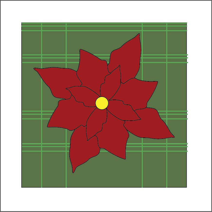 OL5262 - MDF Ladder Insert Tile - Poinsettia Christmas Flower - Olifantjie - Wooden - MDF - Lasercut - Blank - Craft - Kit - Mixed Media - UK