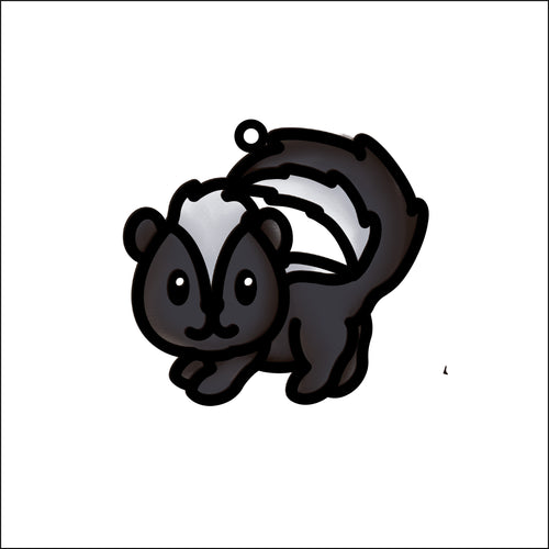 OL4817 - MDF Doodle Cute Animal Hanging Woodland - Skunk - Olifantjie - Wooden - MDF - Lasercut - Blank - Craft - Kit - Mixed Media - UK