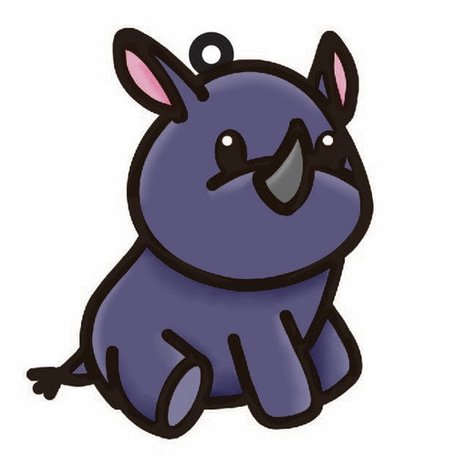 OL4505 - MDF Doodle Cute Animal Hanging - Rhino - Olifantjie - Wooden - MDF - Lasercut - Blank - Craft - Kit - Mixed Media - UK