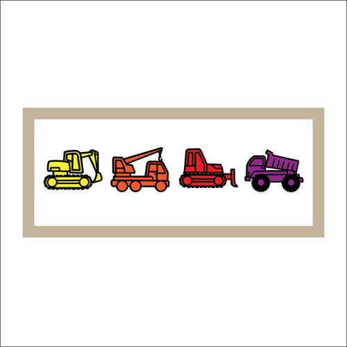 OL5202 - MDF Layered Framed Doodle Transport Construction Vehicles Frame large - Olifantjie - Wooden - MDF - Lasercut - Blank - Craft - Kit - Mixed Media - UK