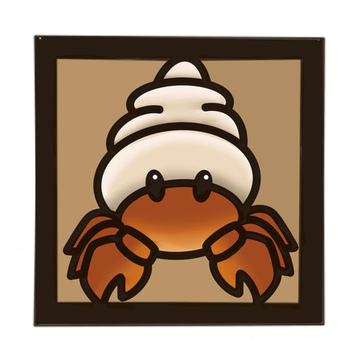 OL4549 - MDF Ladder Insert Tile - Doodle Cute Sealife - Hermit Crab - Olifantjie - Wooden - MDF - Lasercut - Blank - Craft - Kit - Mixed Media - UK