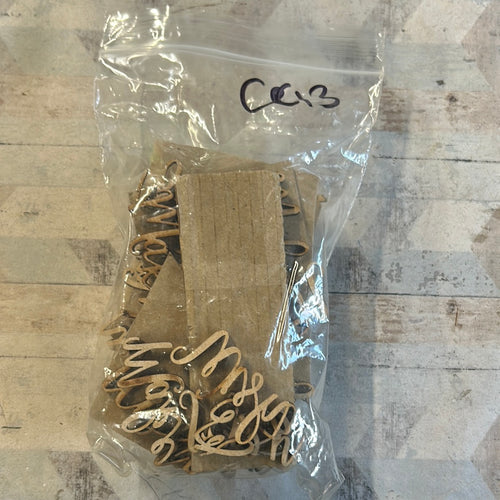 Sale CC13 Make a Wish bag wording - Olifantjie - Wooden - MDF - Lasercut - Blank - Craft - Kit - Mixed Media - UK