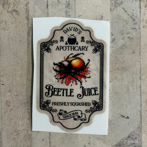 UV380 - UVDTF - DECAL ONLY - Personalised Vintage Style Potion Bottle Label - Mixed sizes - Beetle Juice - Olifantjie - Wooden - MDF - Lasercut - Blank - Craft - Kit - Mixed Media - UK