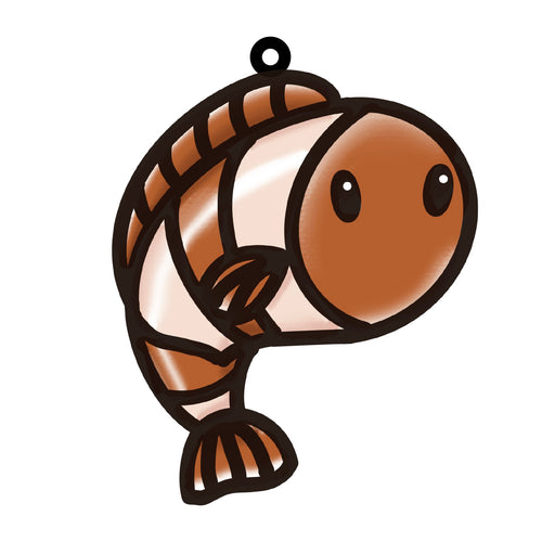 OL4566 - MDF Doodle Cute Animal Hanging Sealife  - clownfish - Olifantjie - Wooden - MDF - Lasercut - Blank - Craft - Kit - Mixed Media - UK