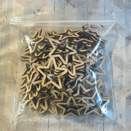 Sale - CC50 Large bag 5cm. Stars - Olifantjie - Wooden - MDF - Lasercut - Blank - Craft - Kit - Mixed Media - UK