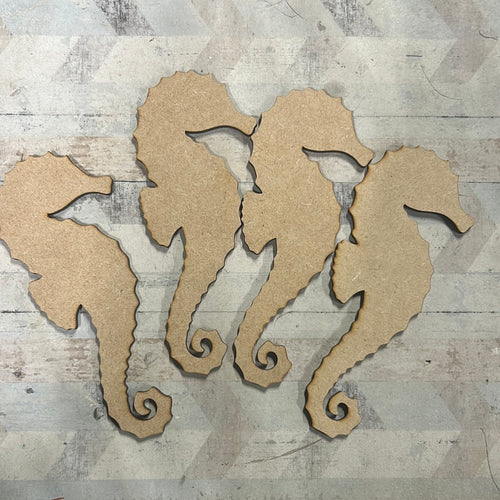 Sale seahorse set 4 15cm BB60 - Olifantjie - Wooden - MDF - Lasercut - Blank - Craft - Kit - Mixed Media - UK