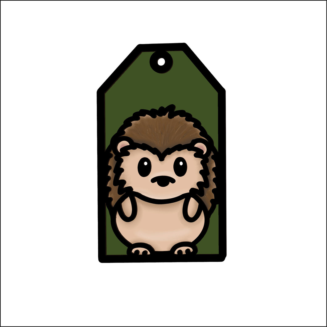 OL4775 - MDF Doodle Tag Hanging - Woodland - Hedgehog - Olifantjie - Wooden - MDF - Lasercut - Blank - Craft - Kit - Mixed Media - UK