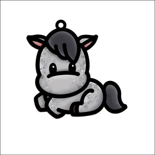 OL4811 - MDF Doodle Cute Animal Hanging Farm  - Horse - Olifantjie - Wooden - MDF - Lasercut - Blank - Craft - Kit - Mixed Media - UK