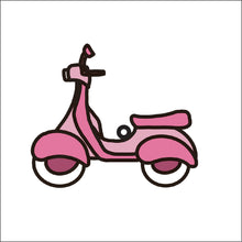 OL4435 - MDF Doodle Transport Hanging - Scooter  - With or Without Banner - Olifantjie - Wooden - MDF - Lasercut - Blank - Craft - Kit - Mixed Media - UK