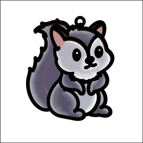 OL4818 - MDF Doodle Cute Animal Hanging Woodland - Squirrel - Olifantjie - Wooden - MDF - Lasercut - Blank - Craft - Kit - Mixed Media - UK