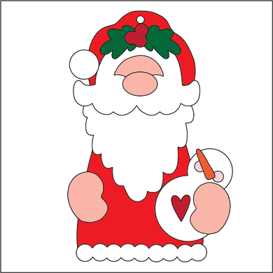 NO470- MDF 2 Sizes Christmas Santa Snowman Christmas  Hanging Bauble - Olifantjie - Wooden - MDF - Lasercut - Blank - Craft - Kit - Mixed Media - UK