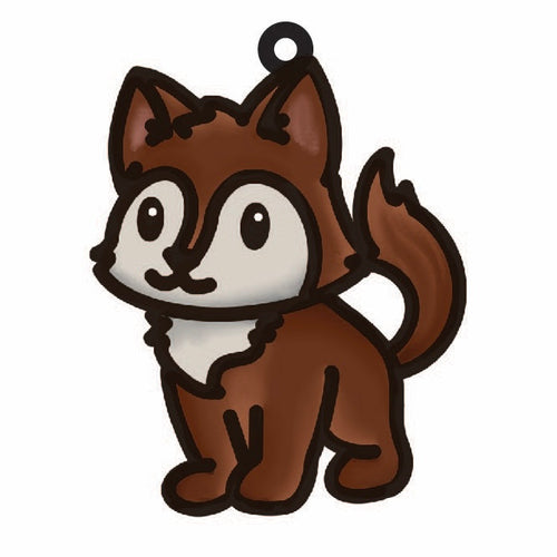 OL4489  - MDF Doodle Cute Animal Hanging - Wolf 2 - Olifantjie - Wooden - MDF - Lasercut - Blank - Craft - Kit - Mixed Media - UK