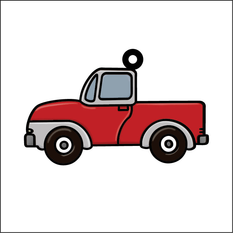 OL5251 - MDF Doodle Transport Hanging - Cute Truck - With or Without Banner - Olifantjie - Wooden - MDF - Lasercut - Blank - Craft - Kit - Mixed Media - UK