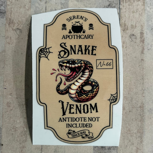 UV375 - UVDTF - DECAL ONLY - Personalised Vintage Style Potion Bottle Label - Mixed sizes - Snake Venom - Olifantjie - Wooden - MDF - Lasercut - Blank - Craft - Kit - Mixed Media - UK