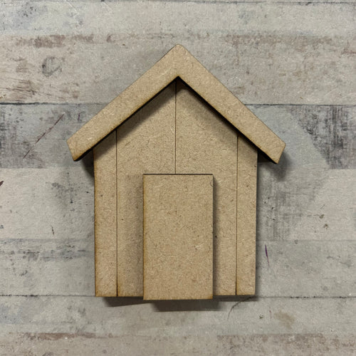 OL5210 - MDF Layered Magnet 8cm size beach hut - Olifantjie - Wooden - MDF - Lasercut - Blank - Craft - Kit - Mixed Media - UK