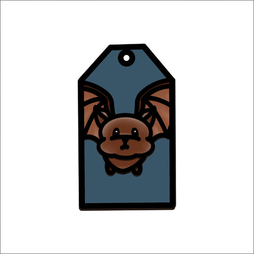 OL4682 - MDF Doodle Tag Hanging - Bat 2 - Olifantjie - Wooden - MDF - Lasercut - Blank - Craft - Kit - Mixed Media - UK