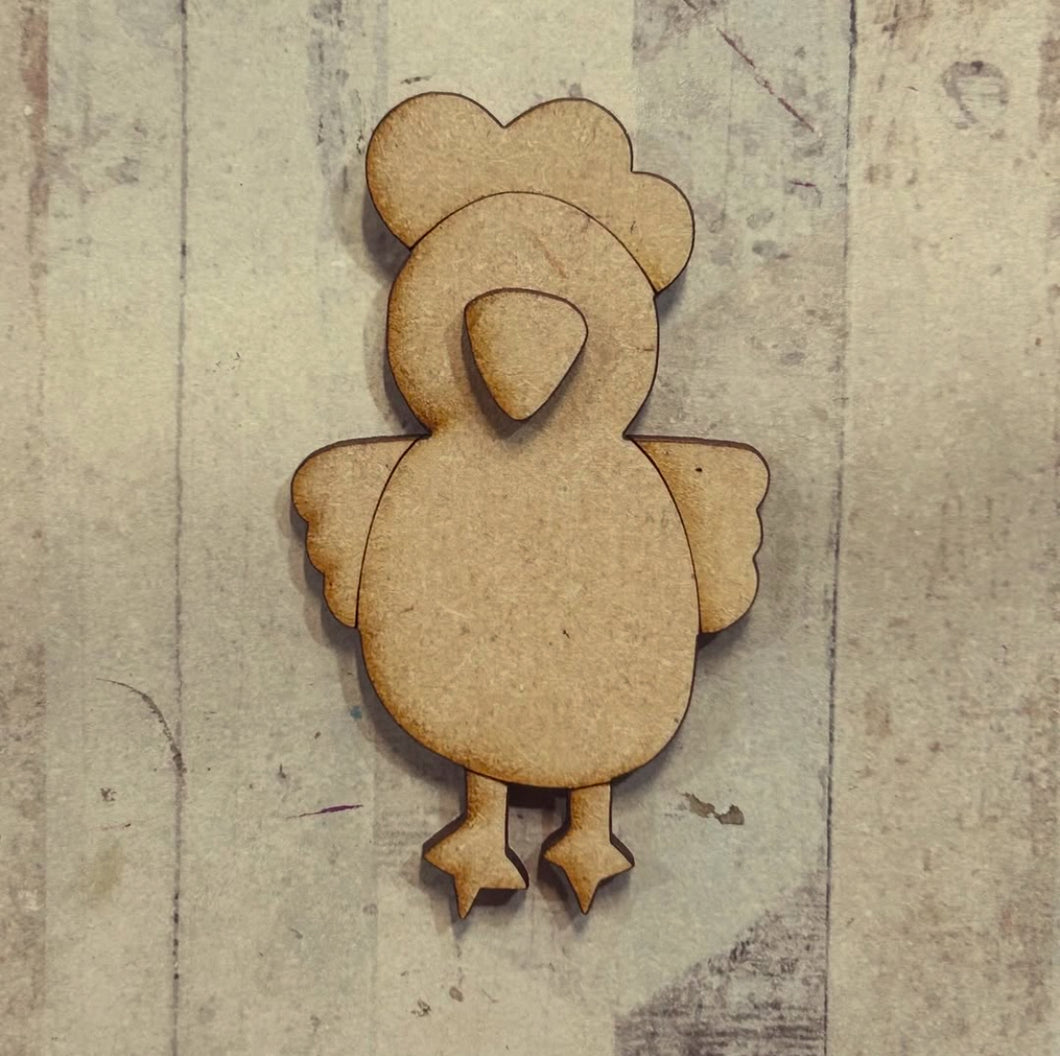 NO539 - MDF Magnet Size 8cm chicken style 3 - Olifantjie - Wooden - MDF - Lasercut - Blank - Craft - Kit - Mixed Media - UK