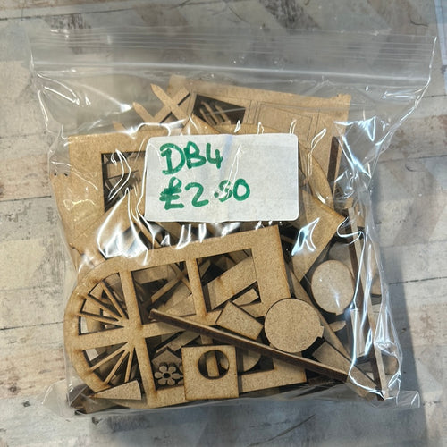 Sale DB4 doors and windows CC73 - Olifantjie - Wooden - MDF - Lasercut - Blank - Craft - Kit - Mixed Media - UK