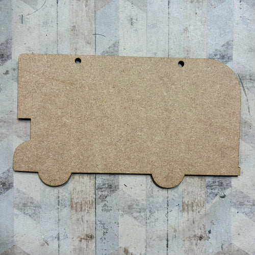 PL092 - MDF Blank Plaque - Optional Hanging - Bus - Olifantjie - Wooden - MDF - Lasercut - Blank - Craft - Kit - Mixed Media - UK