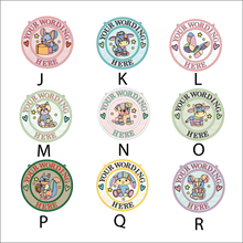 OL6088 - MDF Layered Personalised Round Doodle plaque large - Patchwork Collection - Olifantjie - Wooden - MDF - Lasercut - Blank - Craft - Kit - Mixed Media - UK