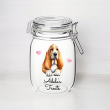 UV207 - Personalised Dog Treat UVDTF Decal with optional Heart colour - Basset Hound - Olifantjie - Wooden - MDF - Lasercut - Blank - Craft - Kit - Mixed Media - UK