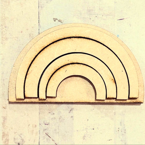 NO394 - MDF Magnet Size Rainbow - Olifantjie - Wooden - MDF - Lasercut - Blank - Craft - Kit - Mixed Media - UK