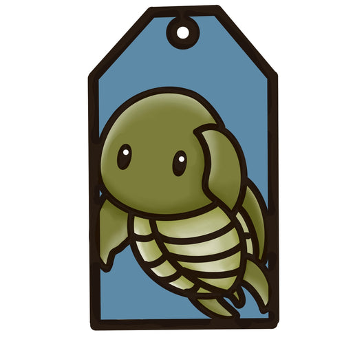 OL4614 - MDF Doodle Tag Hanging - Turtle - Olifantjie - Wooden - MDF - Lasercut - Blank - Craft - Kit - Mixed Media - UK