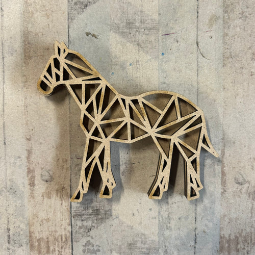OL4998 - MDF Mini 8.5cm Horse with plain Backing Perfect for magnets! - Olifantjie - Wooden - MDF - Lasercut - Blank - Craft - Kit - Mixed Media - UK