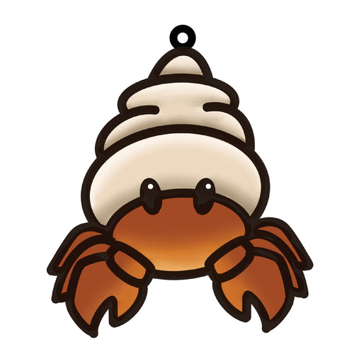 OL4565 - MDF Doodle Cute Animal Hanging Sealife  - Hermit Crab - Olifantjie - Wooden - MDF - Lasercut - Blank - Craft - Kit - Mixed Media - UK