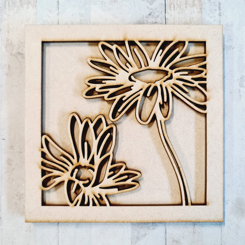 OL3767 - MDF Ladder Insert Tile - Doodle Daisy 2 - Olifantjie - Wooden - MDF - Lasercut - Blank - Craft - Kit - Mixed Media - UK