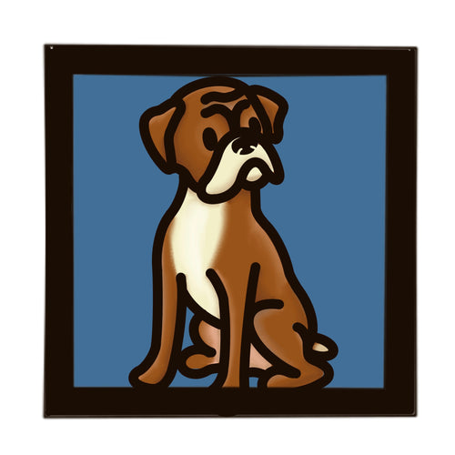 OL4975 - MDF Ladder Insert Tile - Doodle Dog - Boxer - Olifantjie - Wooden - MDF - Lasercut - Blank - Craft - Kit - Mixed Media - UK