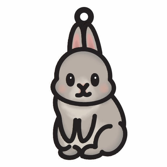 OL4734 - MDF Doodle Cute Animal Hanging Pets  - Rabbit - Olifantjie - Wooden - MDF - Lasercut - Blank - Craft - Kit - Mixed Media - UK