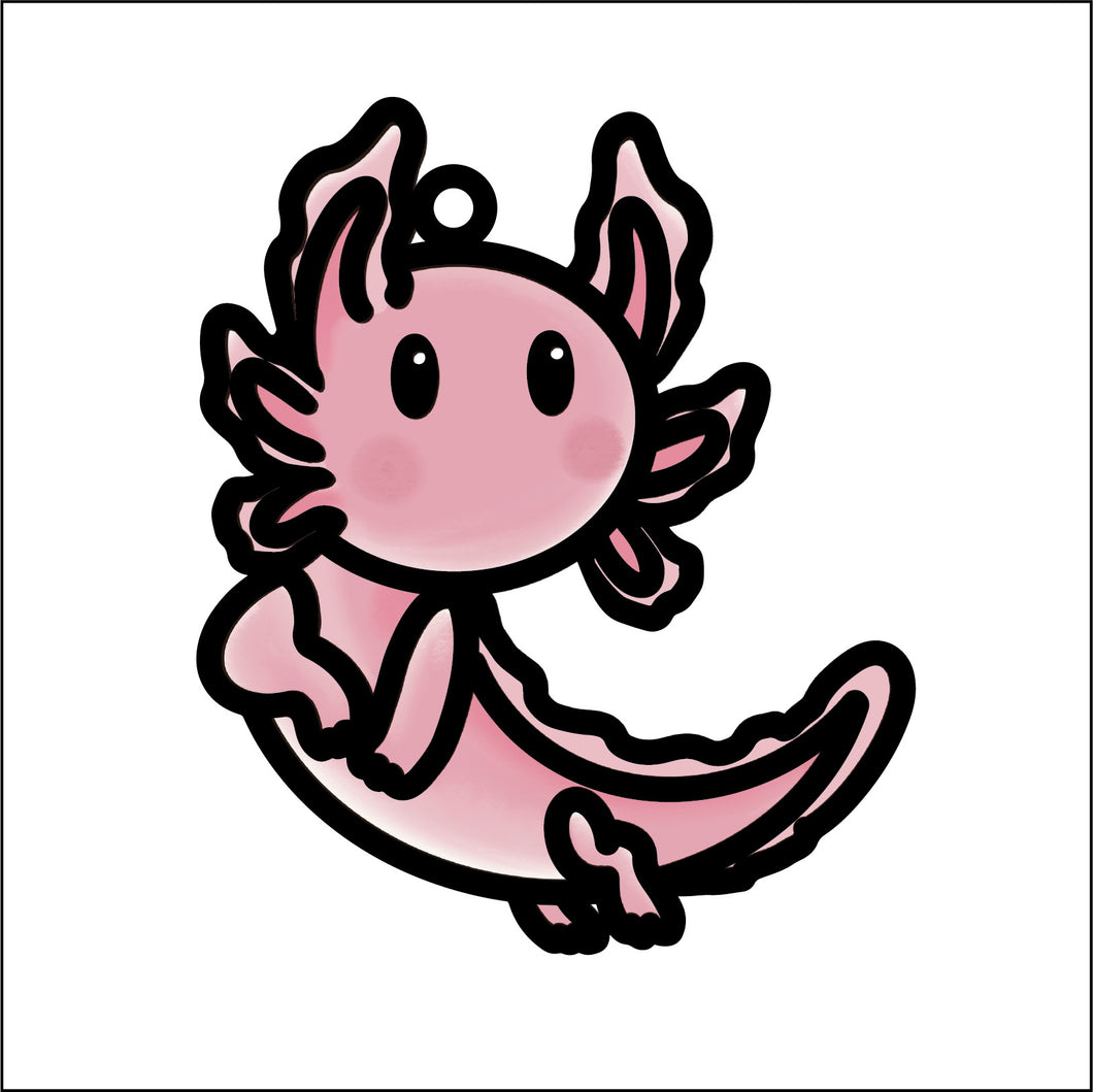 OL4620 - MDF Doodle Cute Animal Hanging Sealife  - Axolotl - Olifantjie - Wooden - MDF - Lasercut - Blank - Craft - Kit - Mixed Media - UK
