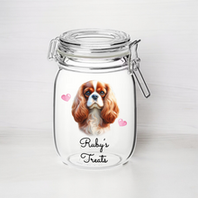 UV187 - Personalised Dog Treat UVDTF Decal with optional Heart colour - Cavalier King Charles Spaniel - Olifantjie - Wooden - MDF - Lasercut - Blank - Craft - Kit - Mixed Media - UK