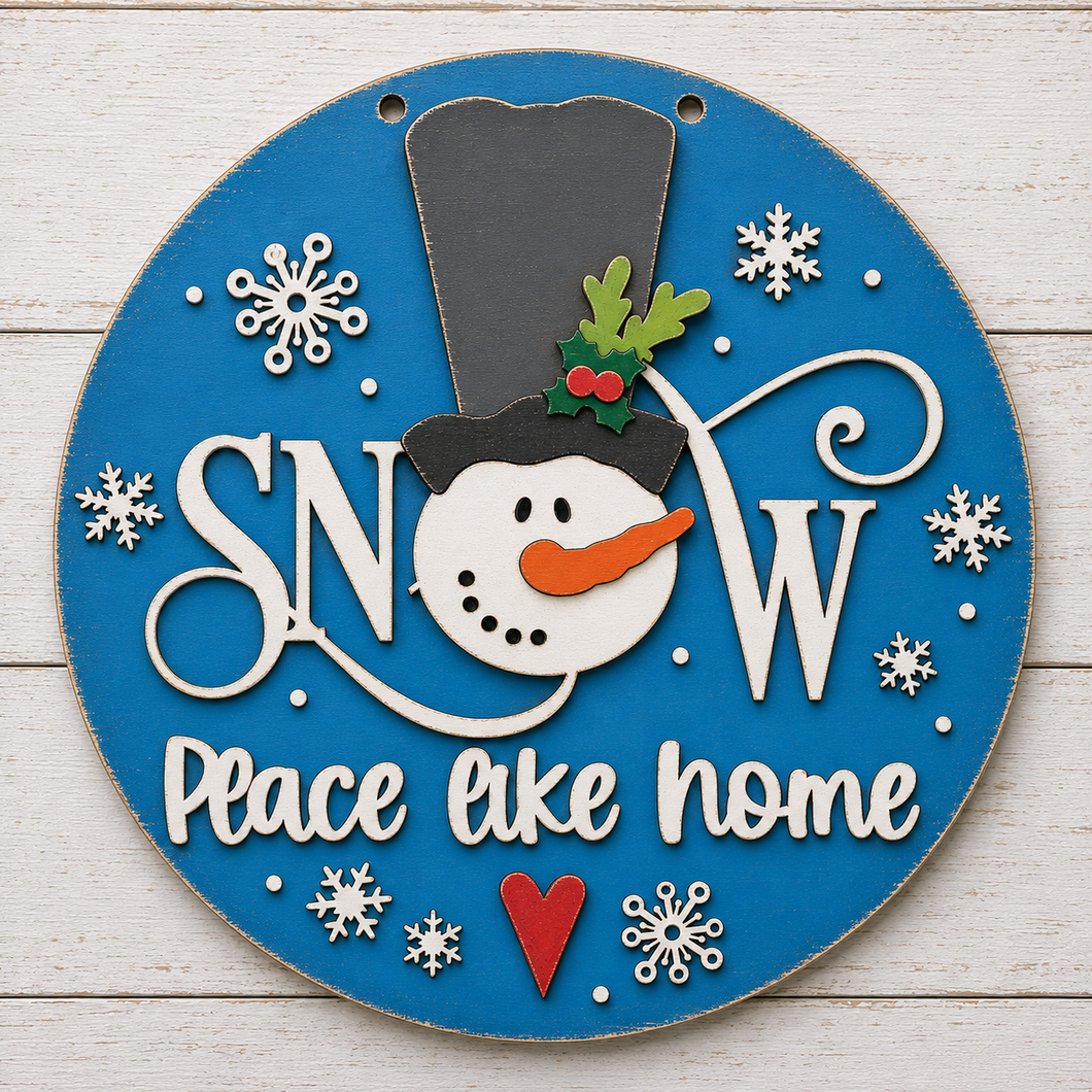 OL6155 - MDF Snow Place Like Home Plaque
