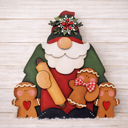 NO832 - MDF Large Freestanding Gingerbread Christmas Gonk Gnome Scene - Olifantjie - Wooden - MDF - Lasercut - Blank - Craft - Kit - Mixed Media - UK