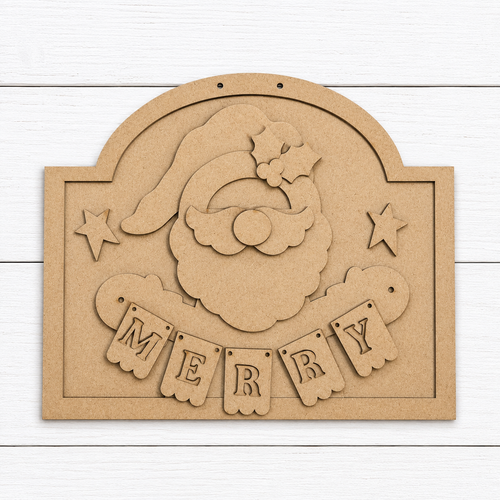 NO920 - MDF Merry Snowman Christmas Kit - Olifantjie - Wooden - MDF - Lasercut - Blank - Craft - Kit - Mixed Media - UK