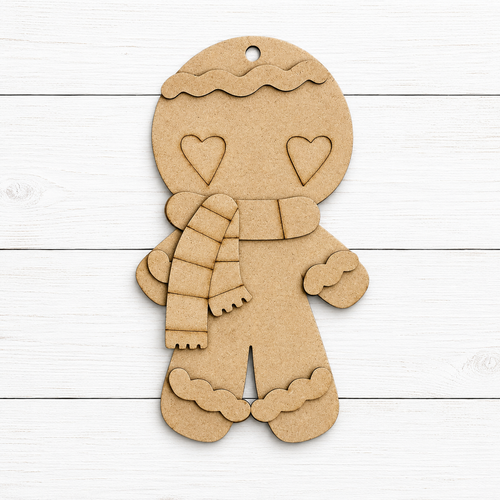 NO903 - MDF Gingerbread Bauble Ornament - Olifantjie - Wooden - MDF - Lasercut - Blank - Craft - Kit - Mixed Media - UK